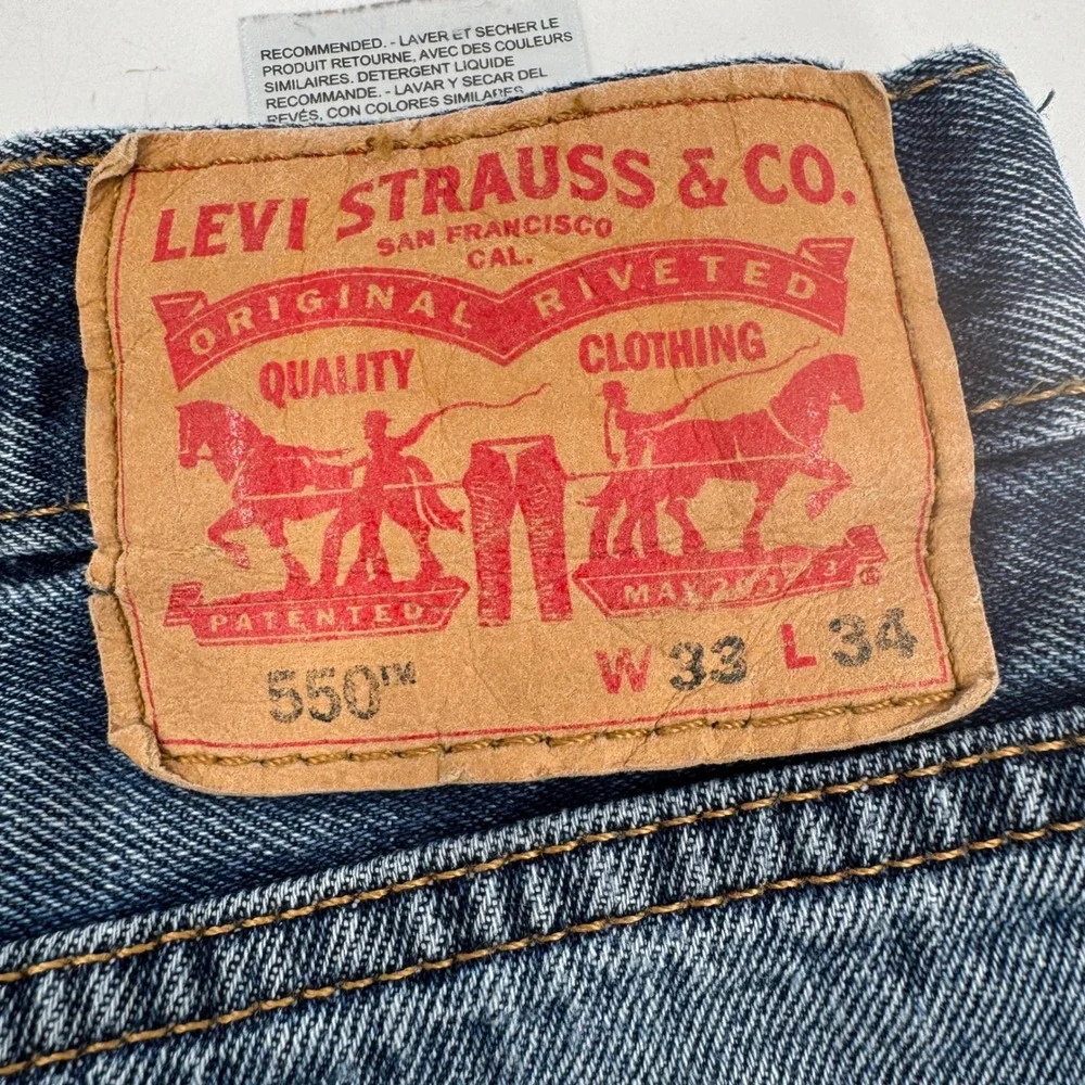Levi's 550 Mens Jeans Medium Wash Button Fly‎ Straight Leg 33x34